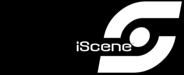iScene logo white on black